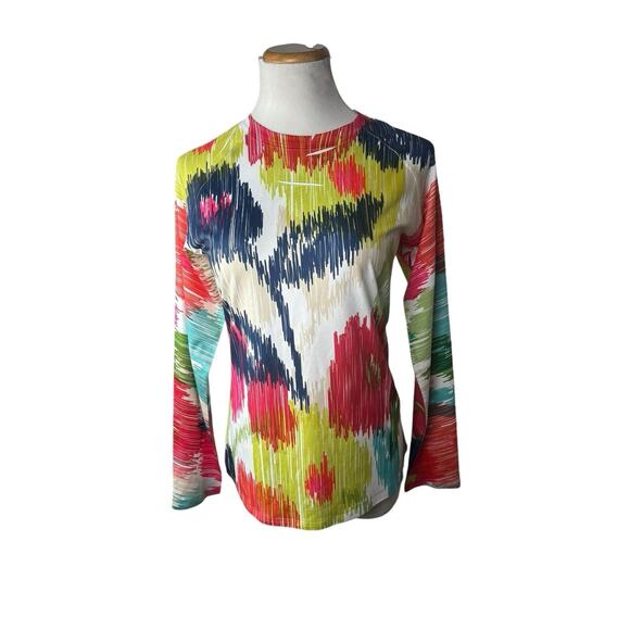 Before‎ Again Sundance Colorful Long Sleeve Althleisure Dolce Large - Picture 1 of 7